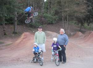 Family BMXing at Greenlake